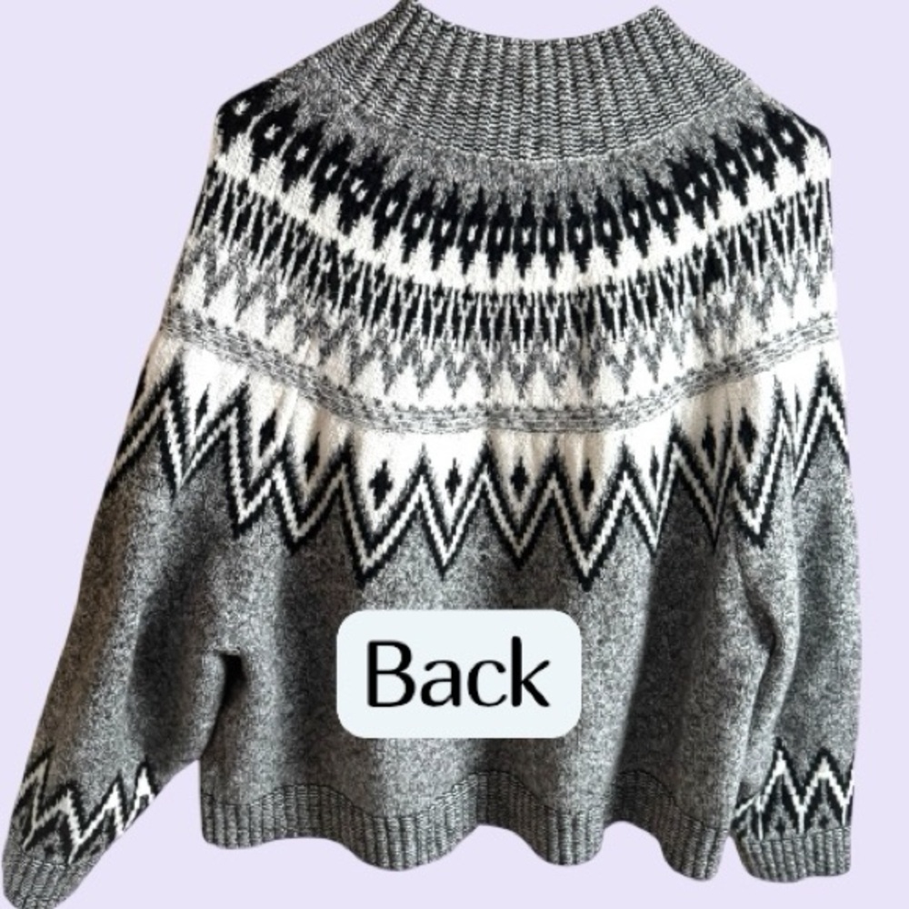 Old Navy Mock-Neck Fair Isle Cropped Sweater - Picture 3 of 5